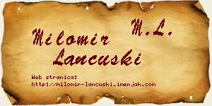 Milomir Lančuški vizit kartica